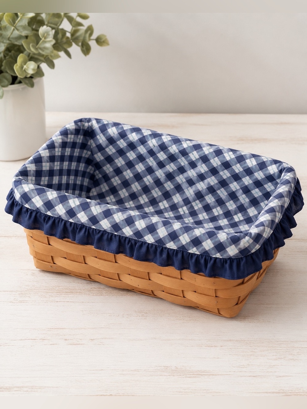Longaberger Retired Blue Ribbon Plaid Crafting Basket Liner New in Package